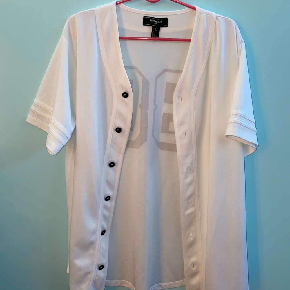 loose jersey button up